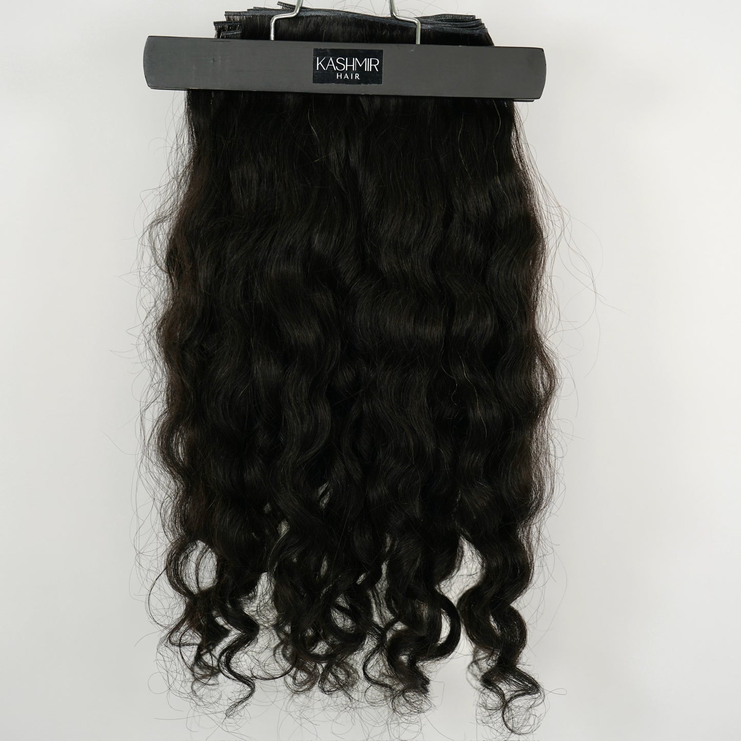 Kashmir Flat Weft - 16” Dark Brown Curly - 2 Wefts
