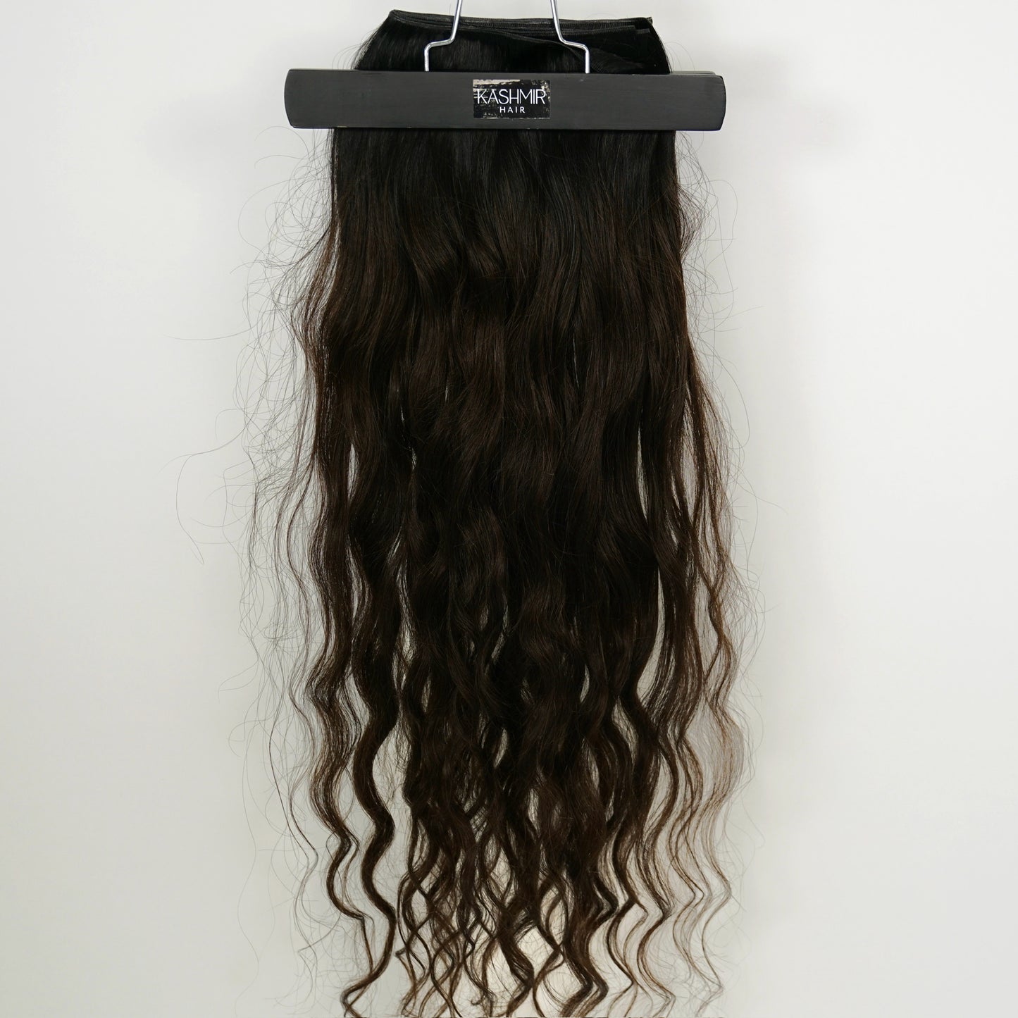 Kashmir Flat Weft - 22” Medium Brown Wavy - 2 Wefts
