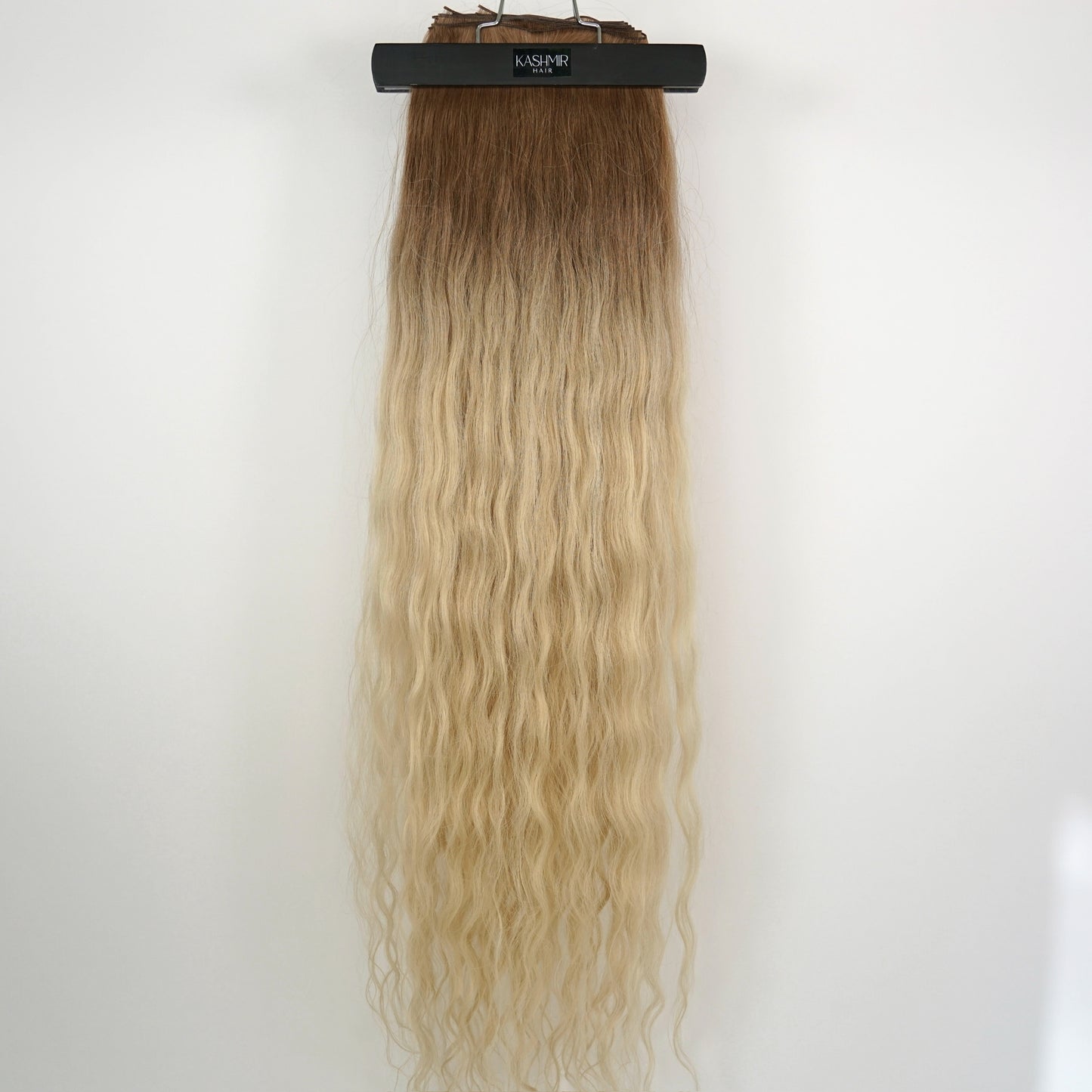 Kashmir Flat Weft - 28”+ Light Brown Curly Wavy - 2 Wefts