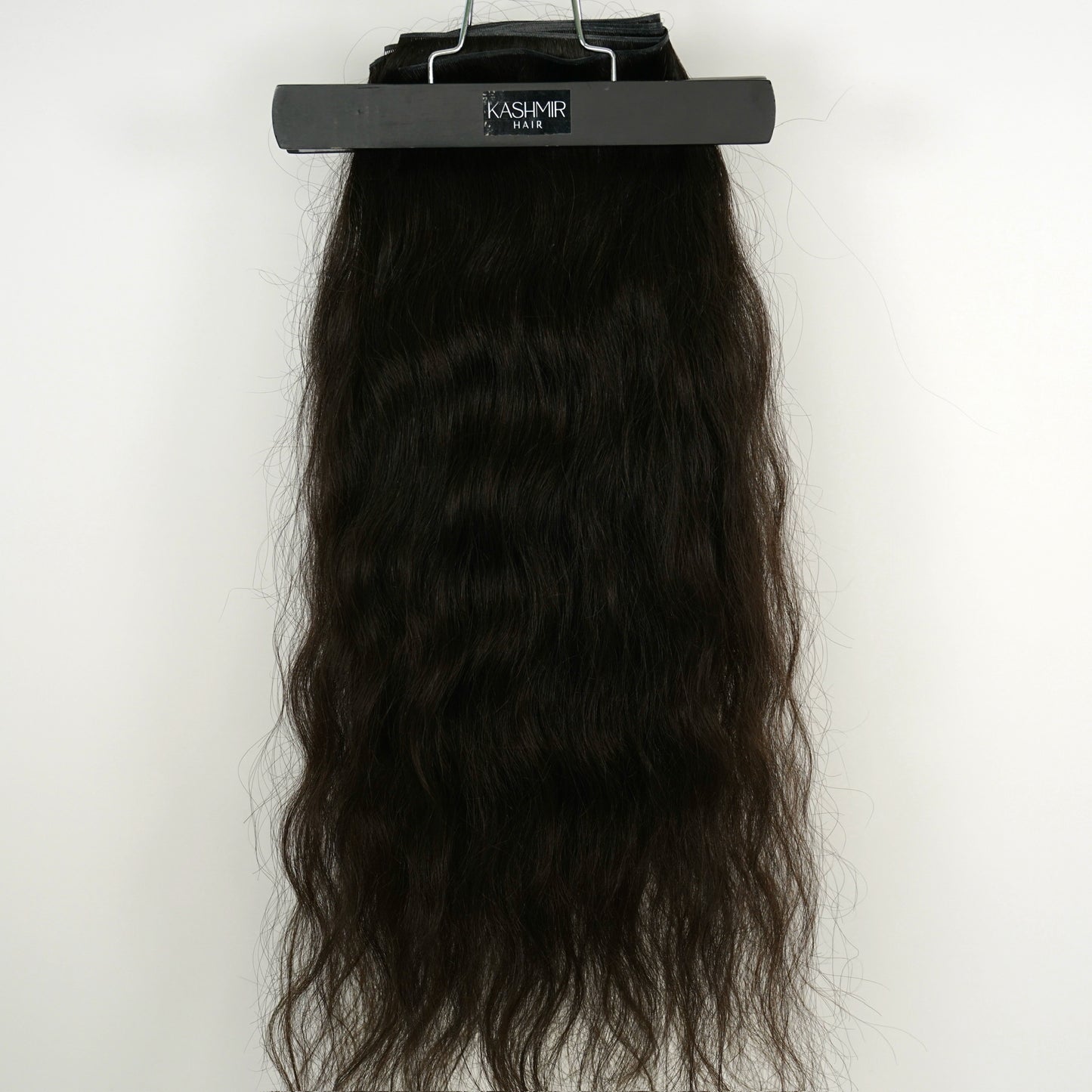 Kashmir Flat Weft - 22” Dark Brown Wavy  - 2 Wefts