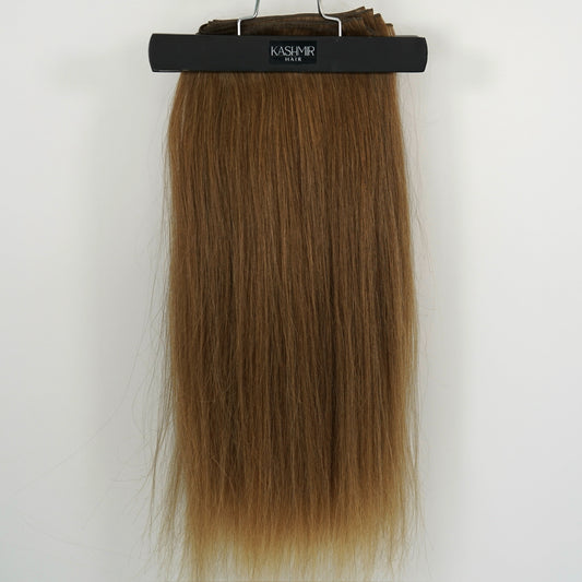 Kashmir Flat Weft - 18” Light Brown Straight - 2 Wefts