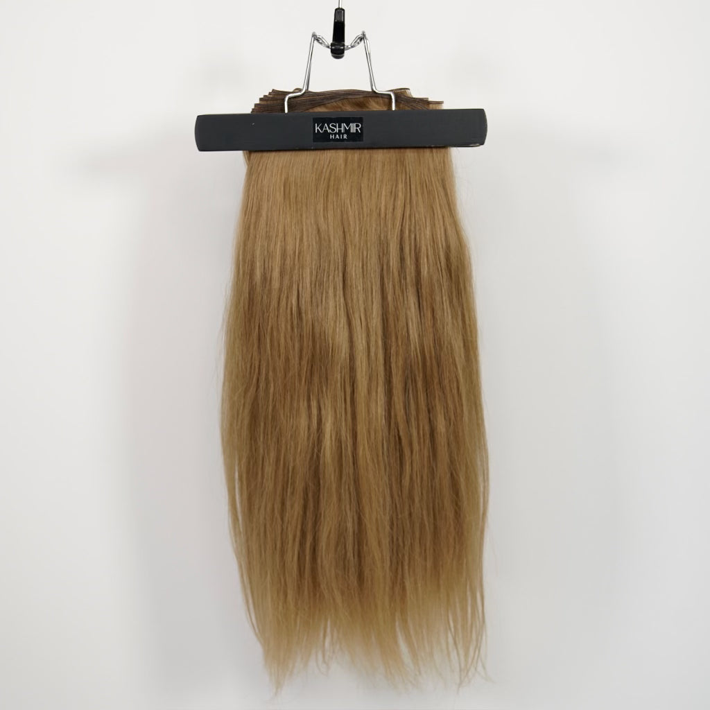 Kashmir Flat Weft - 18" Light Brown Straight - 4 Wefts