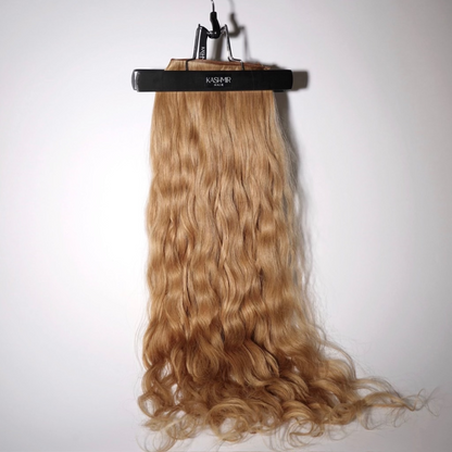 Kashmir Flat Weft - 24" Light Brown Wavy - 3 Wefts