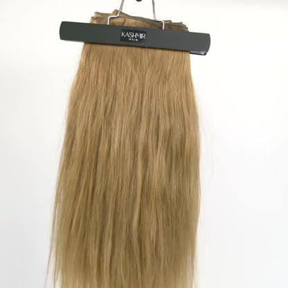 Kashmir Flat Weft - 18" Light Brown Straight - 4 Wefts